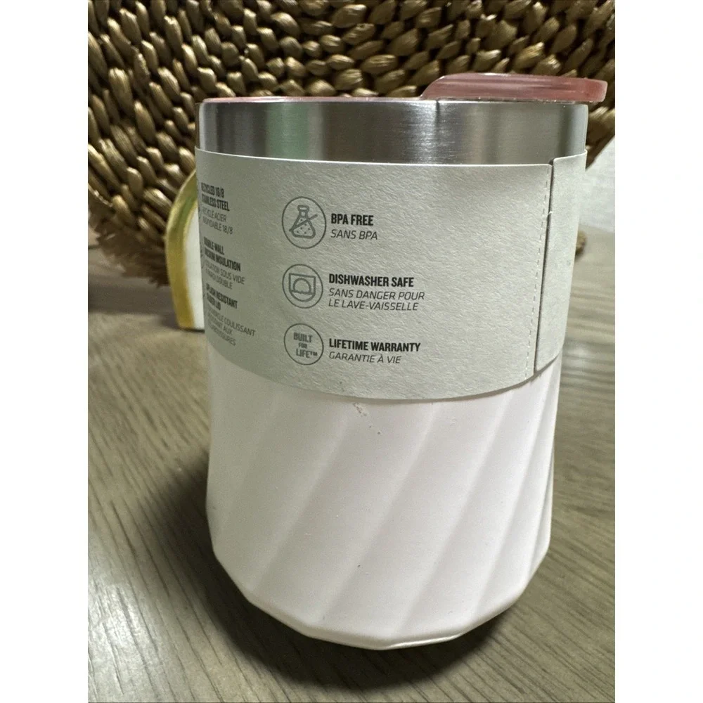 NWT‎ Stanley 11oz Stainless Steel Swirl Wine Tumbler Rose Quartz Gloss Non Slip - Picture 3 of 5